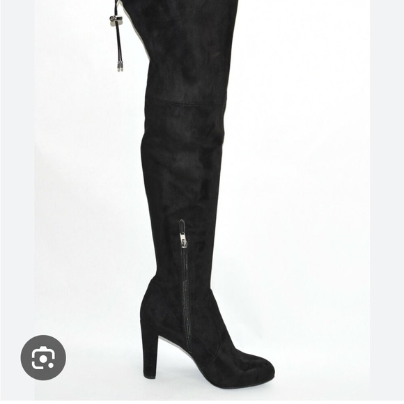 Sam Edelman 'Kent' Over the Knee High Heal Boot, Black Suede Size 7 1/2- Women's - Picture 4 of 5